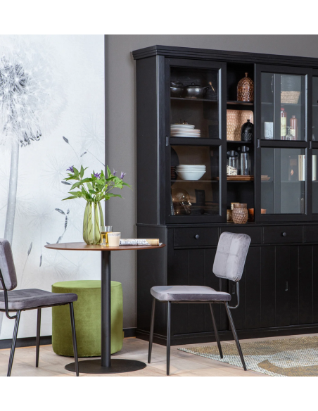 vitrine vitrineskab skab køkkenskab køkken opbevaring træ rustikt design sort