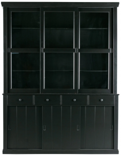 vitrine vitrineskab skab køkkenskab køkken opbevaring træ rustikt design sort