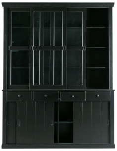 vitrine vitrineskab skab køkkenskab køkken opbevaring træ rustikt design sort 2