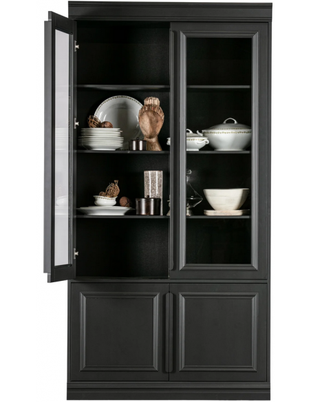 vitrine vitrineskab skab køkkenskab køkken opbevaring træ rustikt design sort