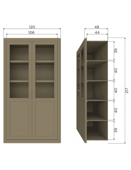 vitrine vitrineskab skab køkkenskab køkken opbevaring træ rustikt design