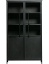 EXHIBIT Vitrineskab i jern og glas H170 x B99 x D44 cm - Industrielt sort