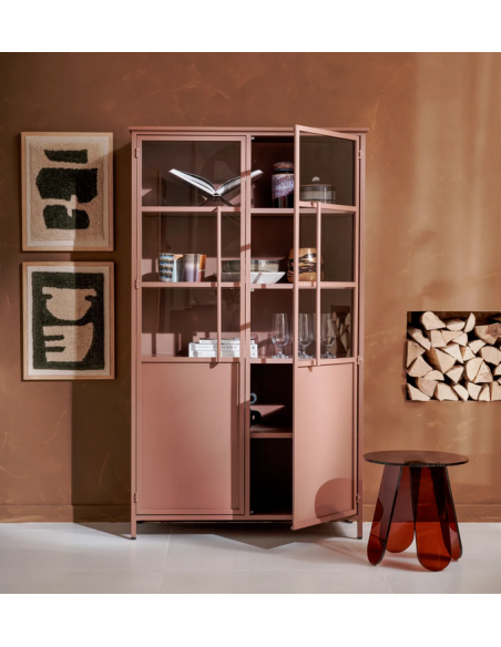 vitrine vitrineskab skab køkkenskab køkken opbevaring træ industrielt fabriks design