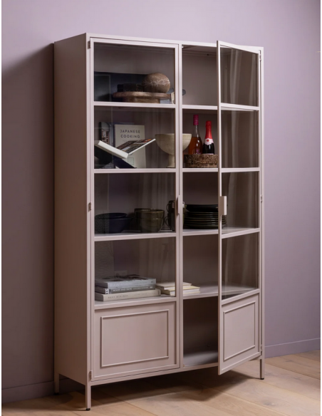 vitrine vitrineskab skab køkkenskab køkken opbevaring træ industrielt fabriks design