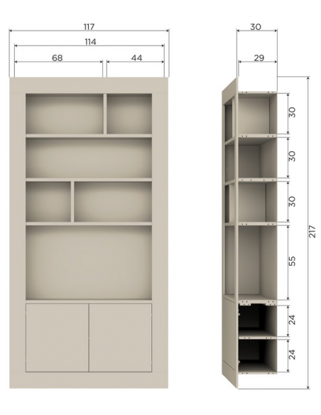 reol reolsystem bogreol skab opbevaring træ rustikt design