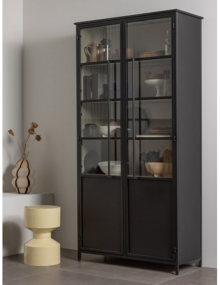 vitrine vitrineskab skab køkkenskab køkken opbevaring træ industrielt fabriks design