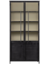 EXHIBIT Vitrineskab i jern og glas H200 x B96 x D40 cm - Industrielt sort