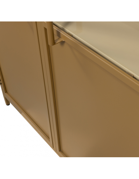 vitrine vitrineskab skab køkkenskab køkken opbevaring træ industrielt fabriks design