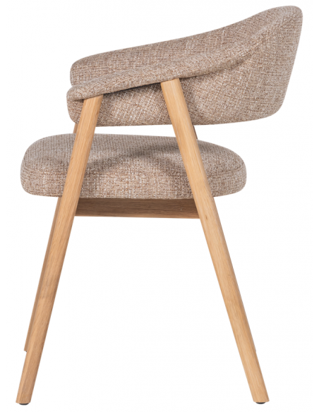 Spisebordsstol armlæn træ eg egetræ moderne design stof spisebord