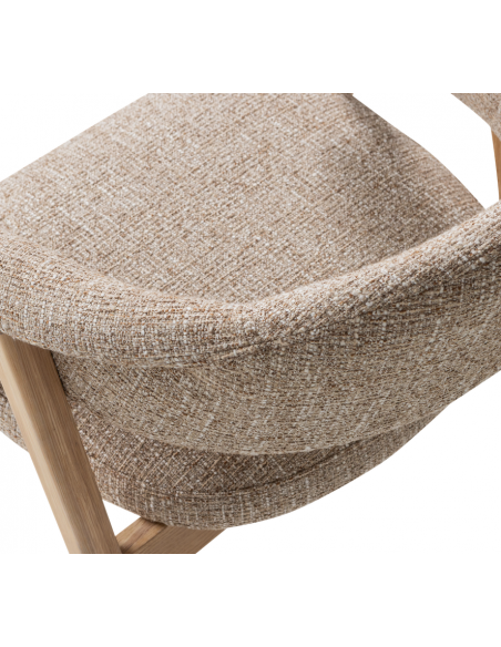 Spisebordsstol armlæn træ eg egetræ moderne design stof spisebord