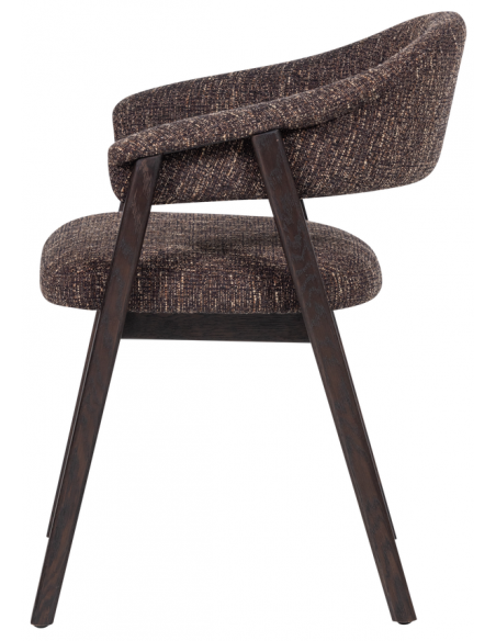 Spisebordsstol armlæn træ eg egetræ moderne design stof spisebord