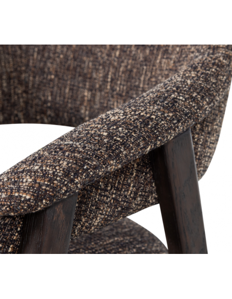 Spisebordsstol armlæn træ eg egetræ moderne design stof spisebord