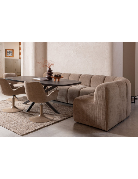 Spisebænk træ moderne design stof spisebord bænk køkken køkkenbænk