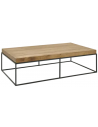 FLAMANT URBAN Sofabord i metal og genanvendt egetræ 140 x 80 cm - Sort/Naturbrun