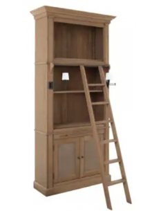 vitrineskab vitrine skab lys lamper belysning design træ eg egetræ stige