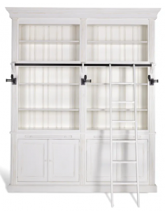 vitrineskab vitrine skab lys lamper belysning design træ hvid stige 2