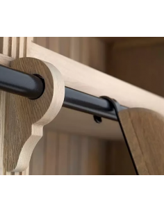 vitrineskab vitrine skab lys lamper belysning design træ eg egetræ stige 2