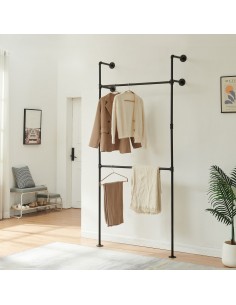 tøjstativ vandrør industrielt sort bøjlestang garderobe entremøbler bryggers 2