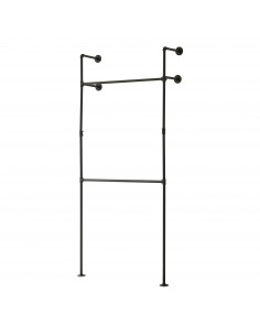 tøjstativ vandrør industrielt sort bøjlestang garderobe entremøbler bryggers