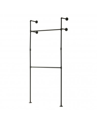 tøjstativ vandrør industrielt sort bøjlestang garderobe entremøbler bryggers