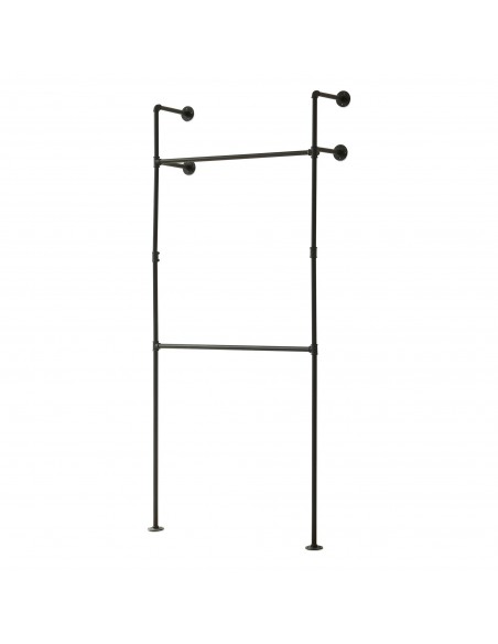 tøjstativ vandrør industrielt sort bøjlestang garderobe entremøbler bryggers