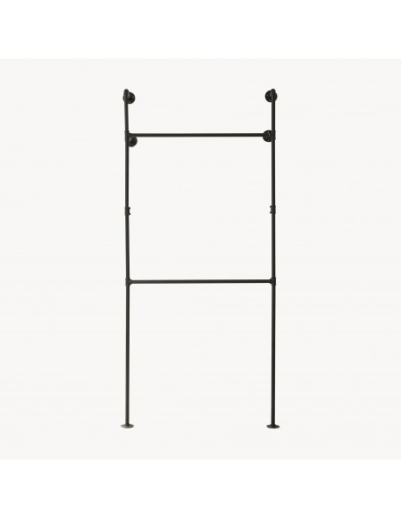 tøjstativ vandrør industrielt sort bøjlestang garderobe entremøbler bryggers