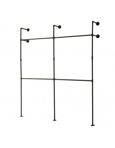 tøjstativ vandrør industrielt sort bøjlestang garderobe entremøbler bryggers