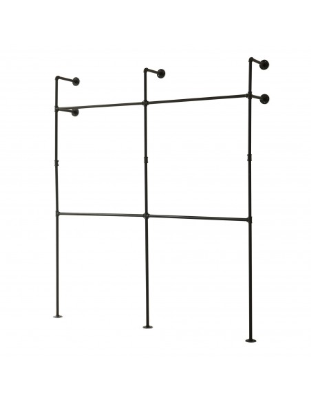 tøjstativ vandrør industrielt sort bøjlestang garderobe entremøbler bryggers