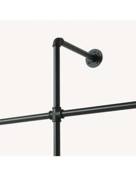 tøjstativ vandrør industrielt sort bøjlestang garderobe entremøbler bryggers