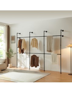 tøjstativ vandrør industrielt sort bøjlestang garderobe entremøbler bryggers 2