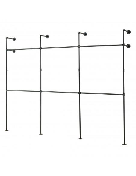 tøjstativ vandrør industrielt sort bøjlestang garderobe entremøbler bryggers