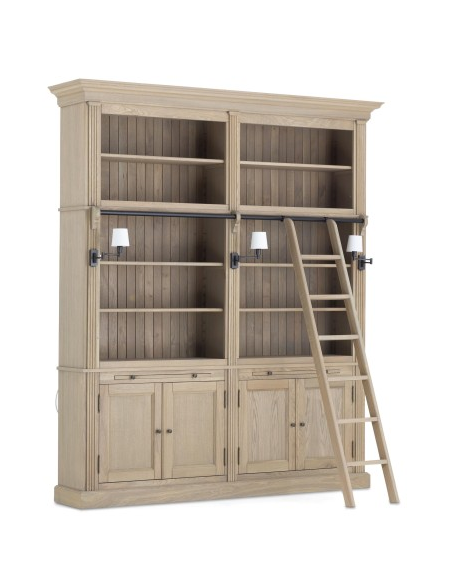 vitrineskab vitrine skab lys lamper belysning design træ stige eg egetræ