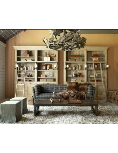 vitrineskab vitrine skab lys lamper belysning design træ stige eg egetræ