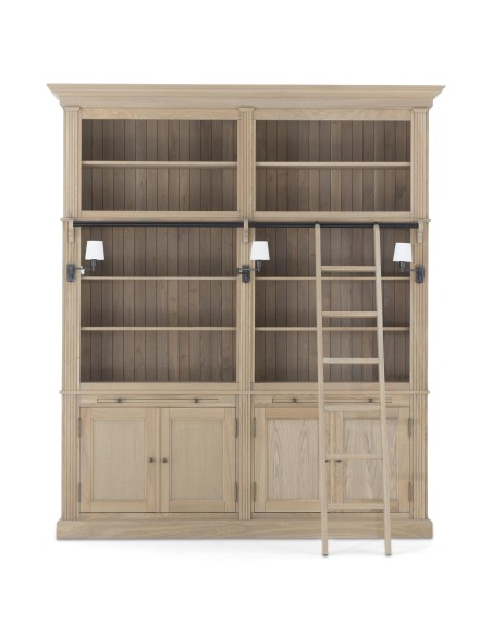 vitrineskab vitrine skab lys lamper belysning design træ stige eg egetræ