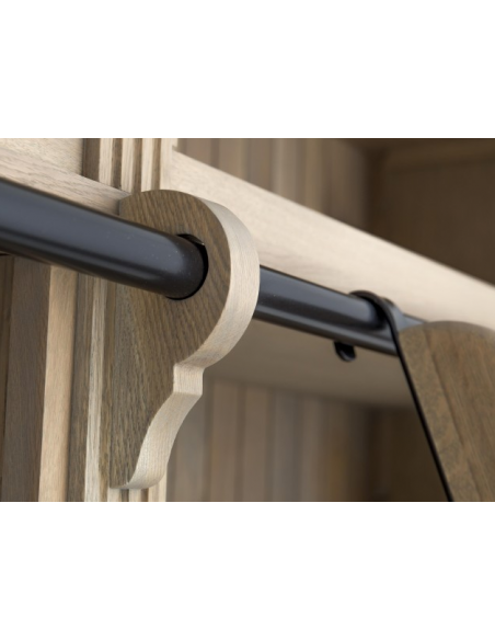 vitrineskab vitrine skab lys lamper belysning design træ stige eg egetræ