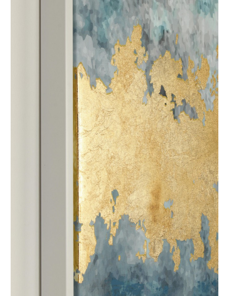 abstrakt billede motiv maleri stof tekstil træ rustikt moderne design ramme