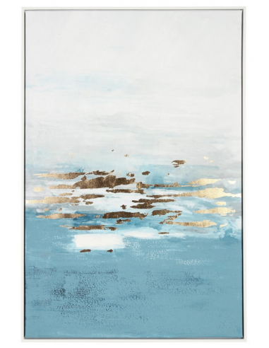 abstrakt billede motiv maleri stof tekstil træ rustikt moderne design ramme