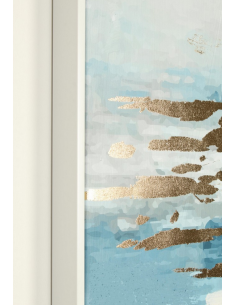 abstrakt billede motiv maleri stof tekstil træ rustikt moderne design ramme 2