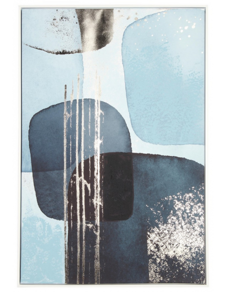 abstrakt billede motiv maleri stof tekstil træ rustikt moderne design ramme