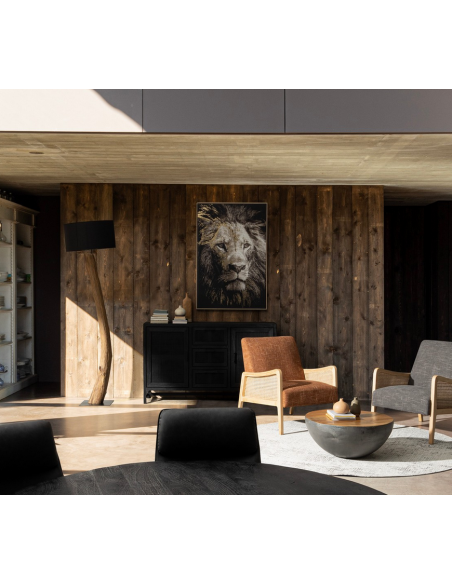 abstrakt billede motiv maleri stof tekstil træ rustikt moderne design ramme