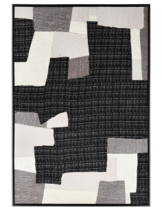 abstrakt billede motiv maleri stof tekstil træ rustikt moderne design ramme