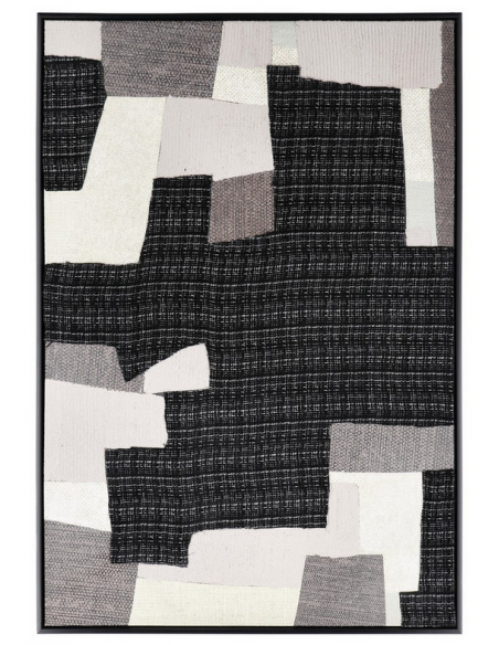 abstrakt billede motiv maleri stof tekstil træ rustikt moderne design ramme