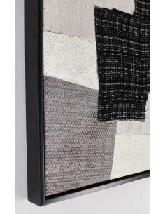 abstrakt billede motiv maleri stof tekstil træ rustikt moderne design ramme 2