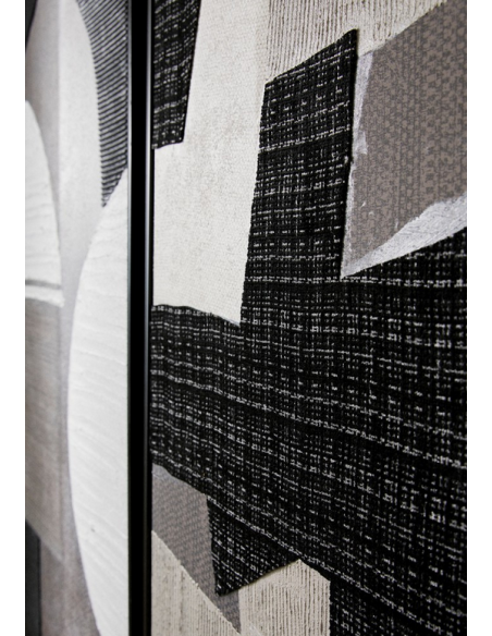 abstrakt billede motiv maleri stof tekstil træ rustikt moderne design ramme