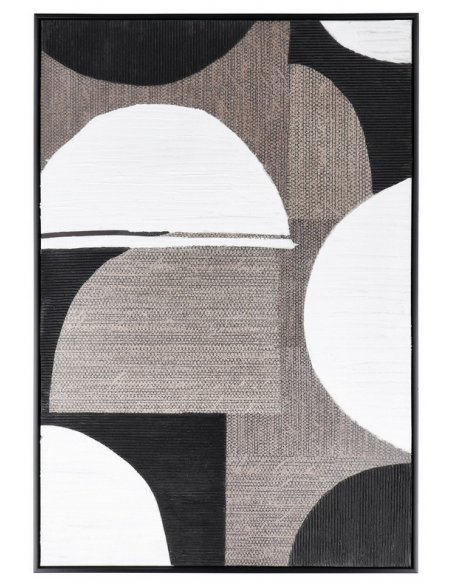 abstrakt billede motiv maleri stof tekstil træ rustikt moderne design ramme