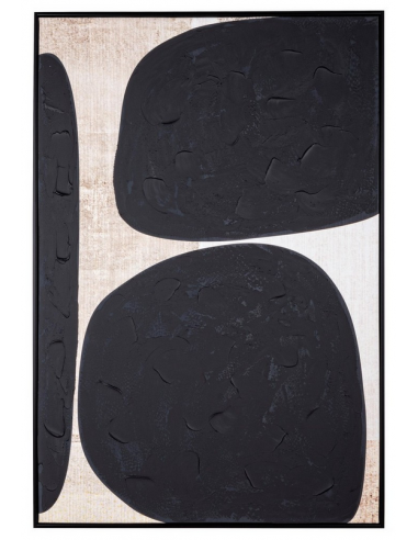 abstrakt billede motiv maleri stof tekstil træ rustikt moderne design ramme