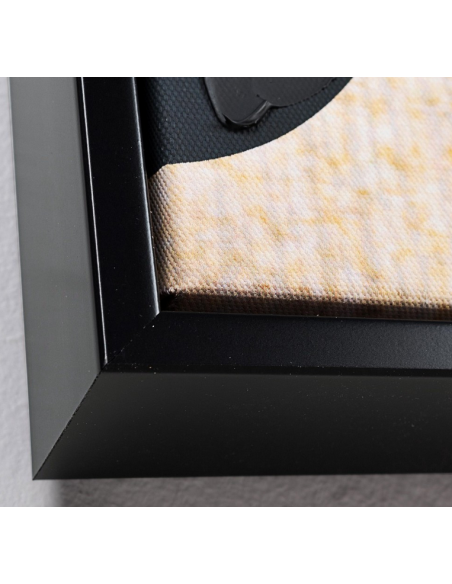 abstrakt billede motiv maleri stof tekstil træ rustikt moderne design ramme