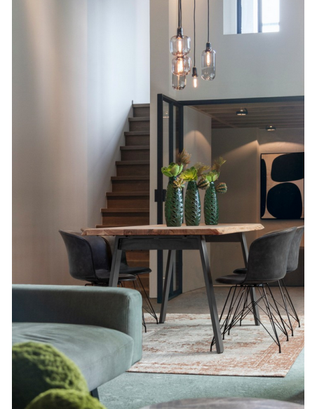 abstrakt billede motiv maleri stof tekstil træ rustikt moderne design ramme