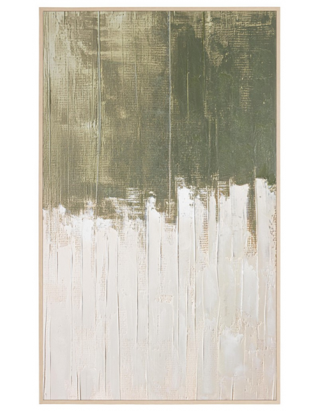 abstrakt billede motiv maleri stof tekstil træ rustikt moderne design ramme