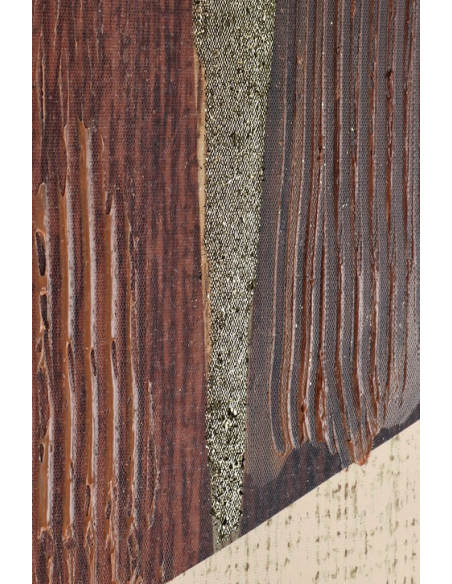 abstrakt billede motiv maleri stof tekstil træ rustikt moderne design ramme